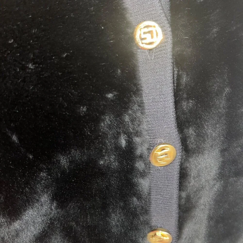 St John Vintage Womens Jacket Size Large Black Bomber Pockets Casual Faux Fur - Picture 5 of 16